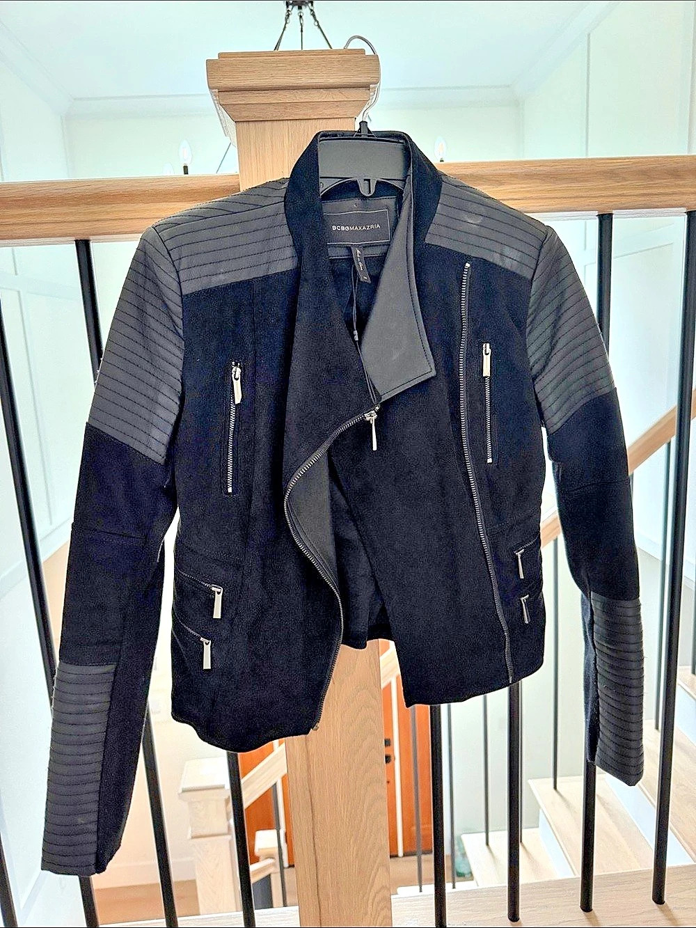 BCBGMAXAZRIA Women's Black Moto Jacket Size XS